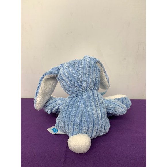 Kids of America Corp Blue Corduroy Plush Stuffed Animal Bunny Blue Bow Pink Plas - Picture 5 of 11